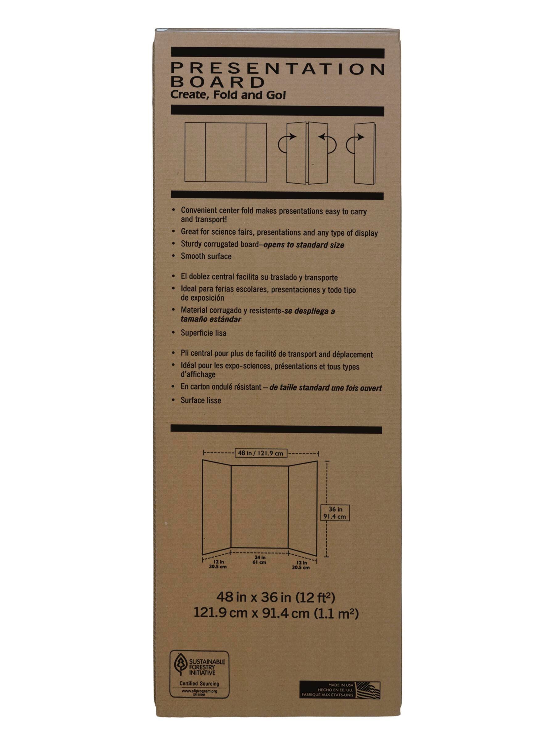 Pacon Extra Fold Presentation Board, 48 x 36 Inches, White, Pack of 6 1398074